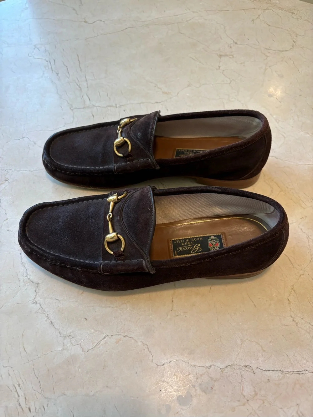 Gucci vintage Brown Suede Horsebit Loafers